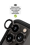 Monker iPhone 13 Pro Grafit Uyumlu Kamera Koruyucu Cam Siyah Lens Mercek Koruyucu