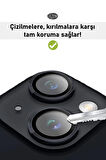 Monker iPhone 14 Uyumlu Siyah Kamera Koruyucu Cam Lens Koruyucu Kılıf Kamera Koruması