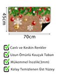 Noel Süslü Yılbaşı Kapı Önü Paspası Yılbaşı Dekoru Dış Mekan ve Ev İçi Paspas 45x70cm