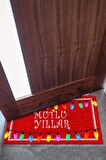 Mutlu Yıllar Kırmızı Yılbaşı Kapı Önü Paspası Yılbaşı Dekoru Dış Mekan ve Ev İçi Paspas 45x70cm