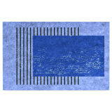 Monnhein Kapı Önü Paspası - Modern ve Şık Kapı Paspası | Ev, Ofis ve Dış Mekân Kullanımı İçin (Mavi Minimal)