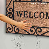 Monnhein Kapı Önü Paspası - Modern ve Şık Kapı Paspası | Ev, Ofis ve Dış Mekân Kullanımı İçin (Klasik Welcome)