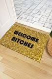 Monnhein Kapı Önü Paspası - Modern ve Şık Kapı Paspası | Ev, Ofis ve Dış Mekân Kullanımı İçin (Gold Welcome B.)