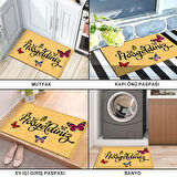 Monnhein Kapı Önü Paspası - Modern ve Şık Kapı Paspası | Ev, Ofis ve Dış Mekân Kullanımı İçin (Kelebekli Hoşgeldiniz)