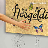 Monnhein Kapı Önü Paspası - Modern ve Şık Kapı Paspası | Ev, Ofis ve Dış Mekân Kullanımı İçin (Kelebekli Hoşgeldiniz)