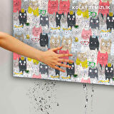 Monnhein Kapı Önü Paspası - Modern ve Şık Kapı Paspası | Ev, Ofis ve Dış Mekân Kullanımı İçin (Renkli Kediler)