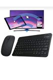 QASUL IPad Xiaomi Samsung Huawei Tablet Laptop Uyumlu Bluetooth Bağlantılı Klavye+Mouse Set