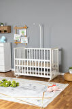 Ahşap Beşik Anne Yanı Beşik Beyaz 70x130 - Uyku Setsiz Yataksız