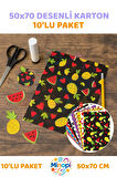 Desenli Fon Kartonu 50x70 Cm 10'lu Paket Canlı Renk
