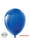 Lacivert Balon Desensiz Renkli Lateks Balon Normal Ebat 100'lü Paket