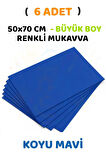 Mavi Renkli Mukavva 6 Adet 50x70 cm Sert Karton Mukavva