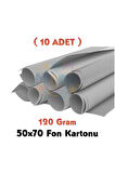 Gri Fon Kartonu 50x70 cm 10'lu Paket 120 gr Renkli Fon Kartonu