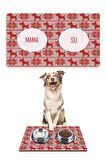 Köpek Çizgili Retro Köpek Mama Altlığı Mama Paspası Köpek Mama Eğitim Paspası 50x35cm