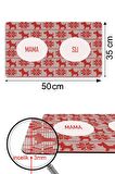 Köpek Çizgili Retro Köpek Mama Altlığı Mama Paspası Köpek Mama Eğitim Paspası 50x35cm