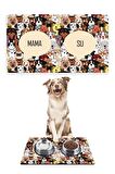 Renkli Köpeler Köpek Mama Altlığı Mama Paspası Köpek Mama Eğitim Paspası 50x35cm