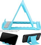 Mini Masaüstü Cep Telefonu Tutucu Cep Telefonları Ve Tabletler Için Katlanabilir Stand Taşınabilir, Kaymaz Ve Koruma Ev Ofis için Mini Telefon Desteği (mavi)
