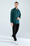  Mevsimlik Keten Dokulu Uzun Kollu Oversize Erkek Gömlek(ÜRÜN GENİŞ KALIPDIR)