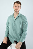  Mevsimlik Keten Dokulu Uzun Kollu Oversize Erkek Gömlek(ÜRÜN GENİŞ KALIPDIR)