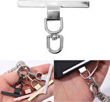 Microcase 360 Döner Başlıklı Telefon İp Askılıklar İçin Paslanmaz Çelik Tutacak Bağlantı Parçası - GÜMÜŞ AL5142 1 ADET