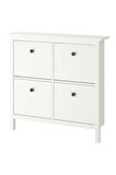 4 Bölmeli HEMNES Ayakkabı Dolabı, Beyaz Renk 107x22x101 cm Mdf