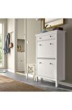HEMNES ayakkabı dolabı, beyaz, 89x30x127 cm, 3bölmeli
