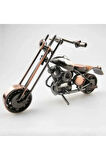 El Yapımı Motosiklet Figürler Modeli Retro Vintage Ev-Ofis Dekoratif Metal Süs Büyük Boy