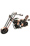 El Yapımı Motosiklet Figürler Modeli Retro Vintage Ev-Ofis Dekoratif Metal Süs Büyük Boy