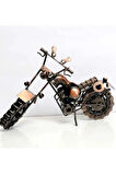 El Yapımı Motosiklet Figürler Modeli Retro Vintage Ev-Ofis Dekoratif Metal Süs Büyük Boy