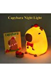 Sevimli Karikatür Kapibara Gece Lambası Silikon Hayvan Lamba USB Şarj Edilebilir Zamanlamalı