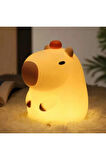 Sevimli Karikatür Kapibara Gece Lambası Silikon Hayvan Lamba USB Şarj Edilebilir Zamanlamalı