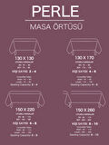 Perle Daily Series Kadife Dokulu Gül Kurusu Rengi Masa Örtüsü