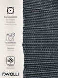 FAVOLLİ Keten Dokulu Koyu Gri Masa Örtüsü Dertsiz