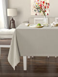 Pastel Açık Gri Masa Örtüsü Kadife Dokulu Leke Tutmaz