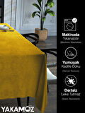 Yakamoz Balpeteği Sarısı Kadife Dokulu Masa Örtüsü  Dertsiz Velvet Touch Serisi 