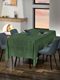 FAVOLLİ Kadife Dokulu Zeytin Yaprağı Masa Örtüsü