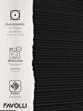 FAVOLLİ Keten Dokulu Siyah Masa Örtüsü Dertsiz