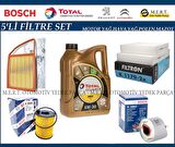 Peugeot 207 1.4 Hdi Dizel Yağ Bakım Filtre Seti (2011-2012) Euro5