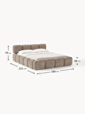 Most Oktagon Bazalı Karyola Kahverengi Bukle Kumaş Işbir Kuştüyü Sünger 160x200 Yatak Için(KURULUM DAHİL)