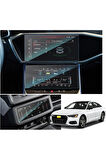 Audi A7 2019-2024 Model Alt Üst Multimedya ve Klima Kontrol Uyumlu 3 Parça 9H Nano Ekran Koruyucu