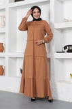 Dikiş Detaylı Elbise TABA