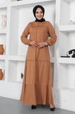 Dikiş Detaylı Elbise TABA