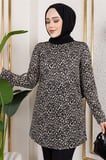 Desenli Tesettür Tunik  VİZON