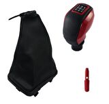 Fiat Punto Kırmızı Spor Vites Topuzu Ve Çerçeveli Vites Körüğü M11016