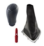 Renault Megane 3 Gri Çerçeve Körük Ve Deri Siyah Vites Topuzu M11292