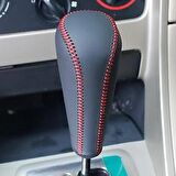 Peugeot 206 207 Siyah Deri Kırmzı Dikişli Otomatik Vites Topuzu M670-1