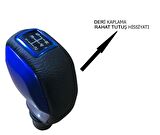 Fiat Linea Punto Deri Kaplama Mavi Spor Vites Topuzu Ve Körüğü MDERİ4