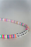 Summer Yazılı Renkli Fimo Boncuk Kolye