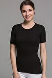 Kadın Siyah Termal Kısa Kol Içlik