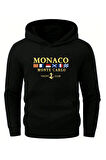 Erkek Monaco Baskılı Oversize Kapşonlu Sweatshirt