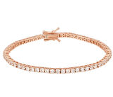 Monemel Swarovski Orta Boy Su Yolu Bileklik (Rose Gümüş) 2,5mm
